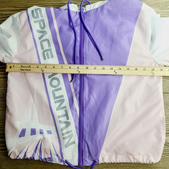 Disney Parks Space Mountain Jacket XS Purple Full Zip‎ Hooded Windbreaker - Picture 7 of 9